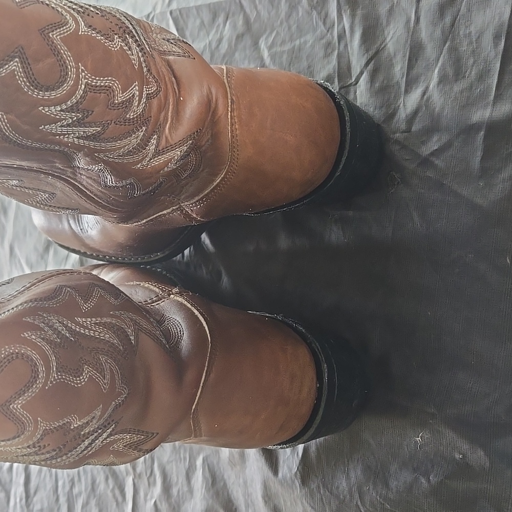 Men's Brown Double H Western Boots - Picture 3 of 12